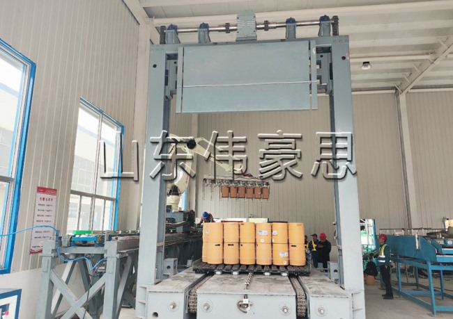 桶料全自動裝車機，啤酒桶自動裝車系統(tǒng)現(xiàn)場