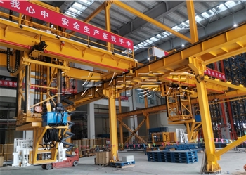 化工粉料噸袋自動裝車機，噸包全自動裝車設(shè)備現(xiàn)場