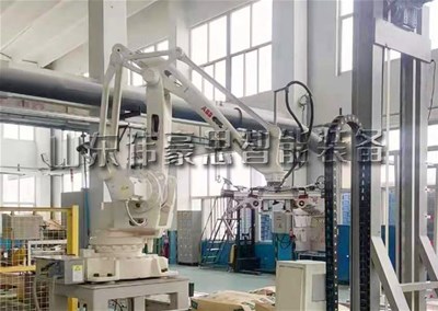 樹脂粉全自動碼垛機器人，25KG紙袋機械手自動碼垛系統(tǒng)