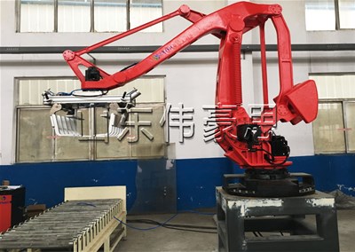 袋料機(jī)器人自動碼垛機(jī)，全自動碼垛機(jī)械手使用中