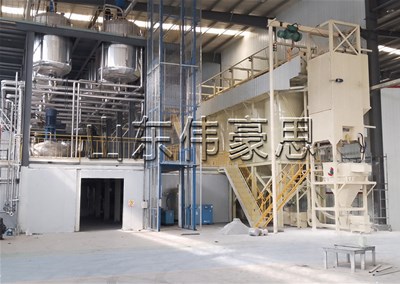 鈣粉自動噸包破袋機(jī)，密閉無塵噸袋拆包機(jī)現(xiàn)場