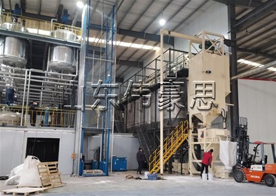 鈣粉噸袋自動拆包機，噸包投料站工作流程